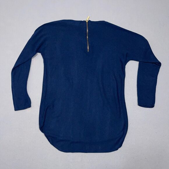Magaschoni Sweater Women Medium Blue Tunic Cashmere Blend Scoop Pullover Cozy - Picture 7 of 9